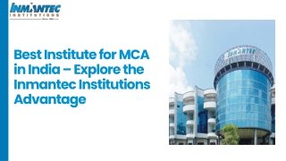 Best Institute for MCA in India – Explore the Inmantec Institutions Advantage