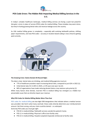 POS Code Errors in Medical Billing Services in the USA