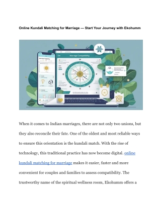 Online Kundali Matching for Marriage — Start Your Journey with Ekohumm