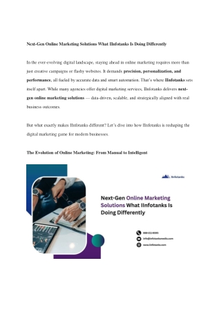 Next-Gen Online Marketing Solutions What IInfotanks Is Doing Differently