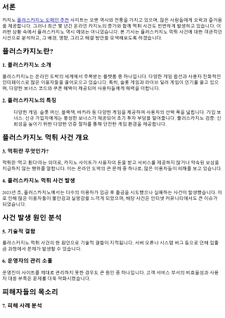 객관적인 시선으로 본 플러스카지노 먹튀 사건