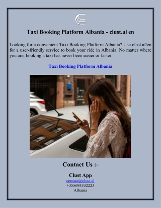 Taxi Booking Platform Albania - clust.al en