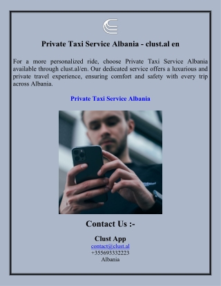 Private Taxi Service Albania - clust.al en