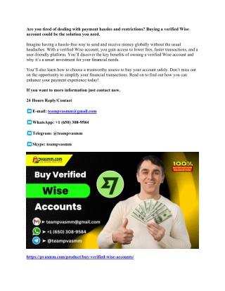 10 Best Platforms to Buy, Verified Wise Account