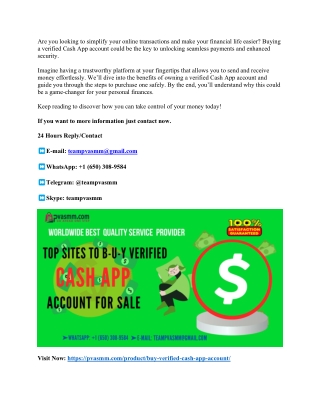 Best 20 Sites Buy Verified Cash App Accounts In 2025