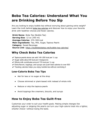 Boba Tea Calories_ Understand What You are Drinking Before You Sip