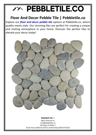 Floor And Decor Pebble Tile.Pebbletile.co