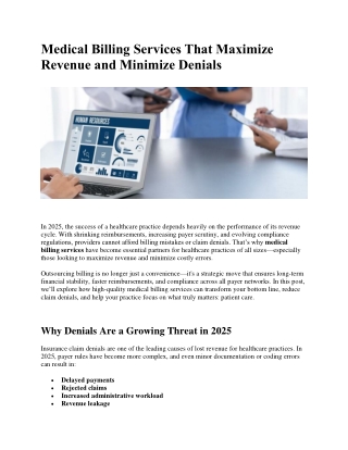 Medical Billing Services That Maximize Revenue and Minimize Denials