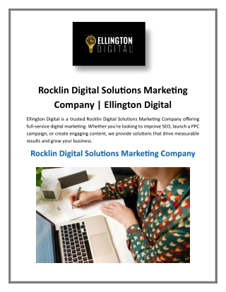 Rocklin Digital Solutions Marketing Company