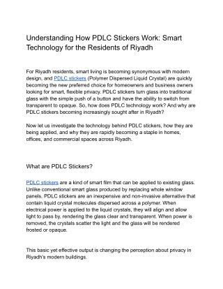 Understanding How PDLC Stickers Work_ Smart Technology for the Residents of Riyadh