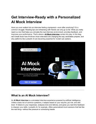 Get Interview-Ready with a Personalized AI Mock Interview
