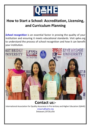 How to Start a School: Accreditation, Licensing, and Curriculum Planning