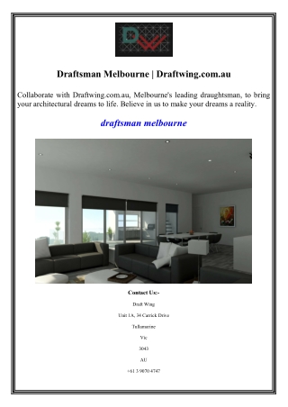 Draftsman Melbourne Draftwing.com.au