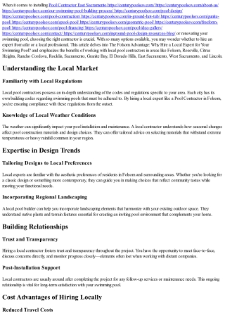 The Folsom Advantage: Why Hire a Local Expert for Your Swimming Pool?