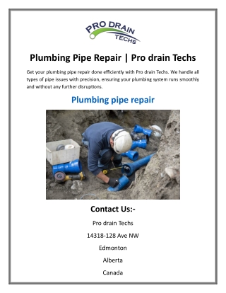 Plumbing Pipe Repair