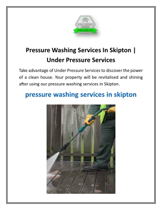 Pressure Washing Services In Skipton