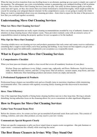 Move Out Cleaning Services: What to Expect and How to Prepare