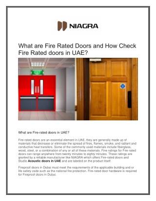 What are Fire Rated Doors and How Check Fire Rated doors in UAE