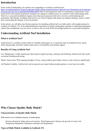 Best Practices for Installing Artificial Turf Over a Bed of Quality Bulk mulch