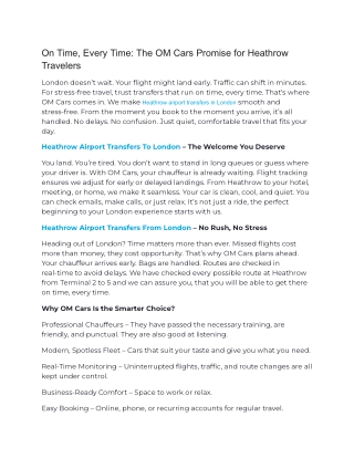 On Time, Every Time_ The OM Cars Promise for Heathrow Travelers