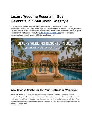 Luxury Wedding Resorts in Goa_ Celebrate in 5-Star North Goa Style