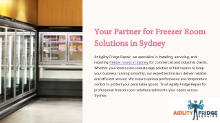 Freezer Rooms in Sydney - Agility Fridge Repair