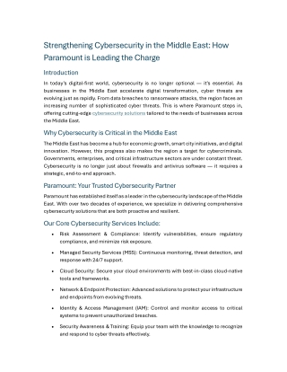 Strengthening Cybersecurity in the Middle East How Paramount is Leading the Charge