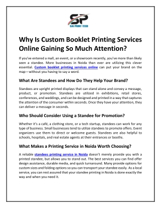 Why Is Custom Booklet Printing Services Online Gaining So Much Attention?