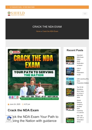 NDA coaching in Lucknow - shield defence academy