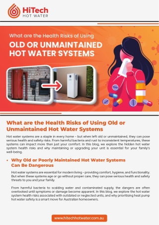 What are the Health Risks of Using Old or Unmaintained Hot Water Systems