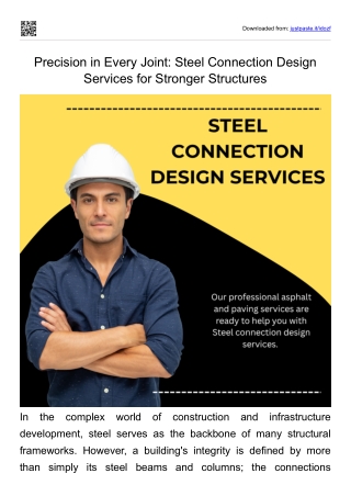 Precision in Every Joint: Steel Connection Design Services