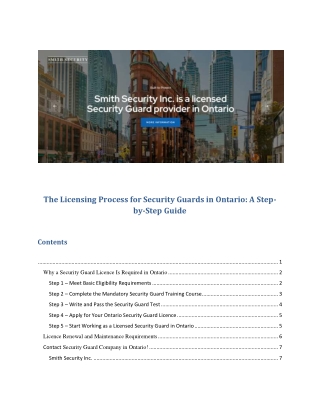 The Licensing Process for Security Guards in Ontario: A Step-by-Step Guide