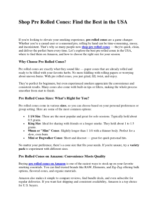 Shop Pre Rolled Cones: Find the Best in the USA