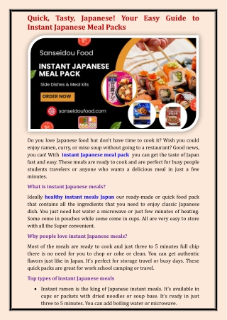 instant Japanese meal pack