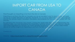 import car from USA to Canada