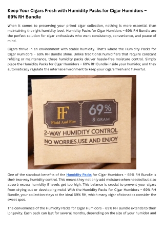 Keep Your Cigars Fresh with Humidity Packs for Cigar Humidors – 69% RH Bundle
