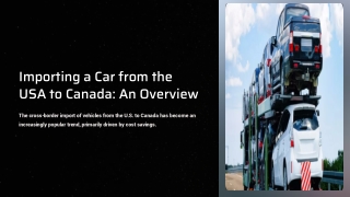 Import Car To Canada From Usa
