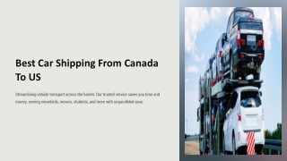 Best Car Shipping From Canada To Us