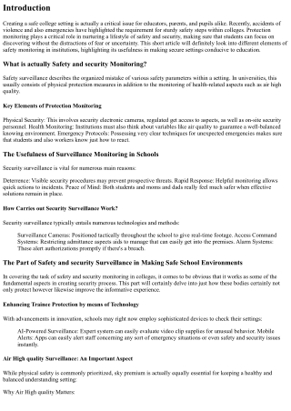 The Function of Safety And Security Surveillance in Creating Safe School Environ