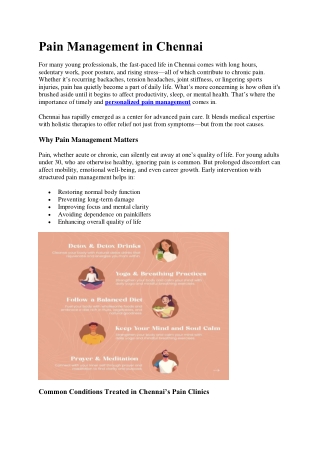 Pain Management in Chennai