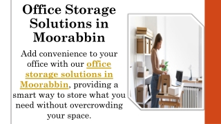 Office Storage Solutions in Moorabbin