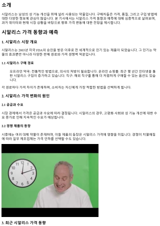 시알리스 가격 동향과 예측
