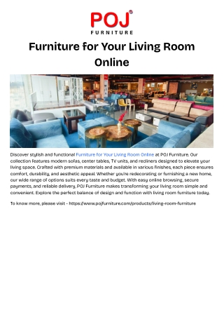 Furniture for Your Living Room Online