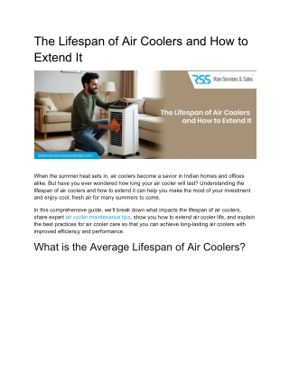 The Lifespan of Air Coolers and How to Extend It