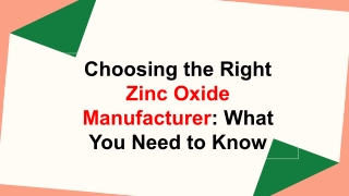 Zinc Oxide Manufacturers
