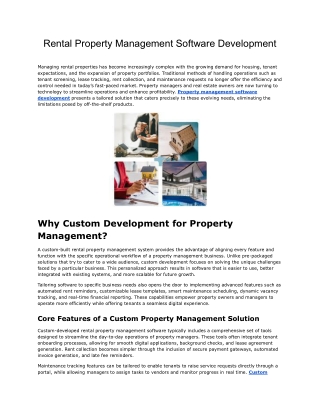 Rental Property Management Software Development