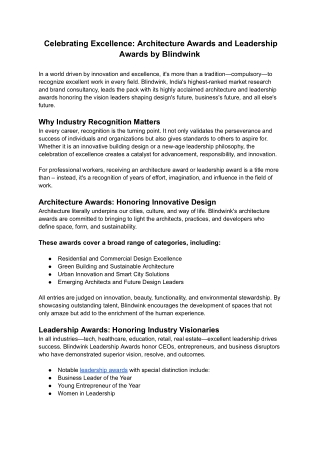 Celebrating Excellence_ Architecture Awards and Leadership Awards by Blindwink