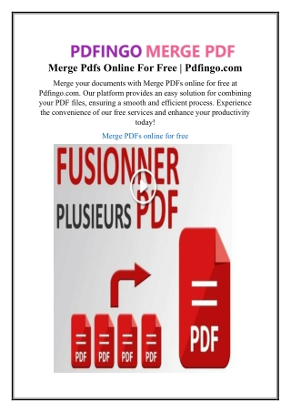 Merge Pdfs Online For Free | Pdfingo.com