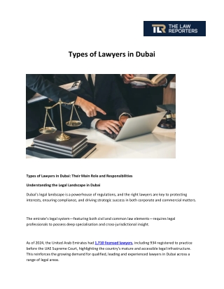 Types of Lawyers in Dubai