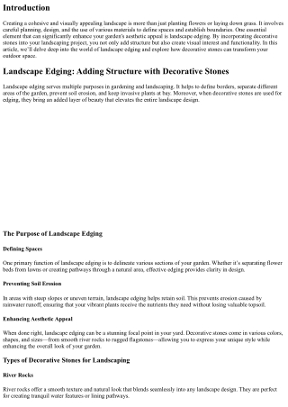 Landscape Edging: Adding Structure with Decorative Stones